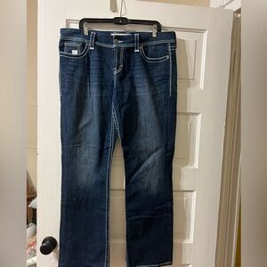 BKE Harper Dark Blue Straight Leg Jeans 34x31 1/2